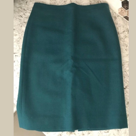 J.CREW Womens Green NO 2 PENCIL SKIRT WOOL 6 - Picture 3 of 6